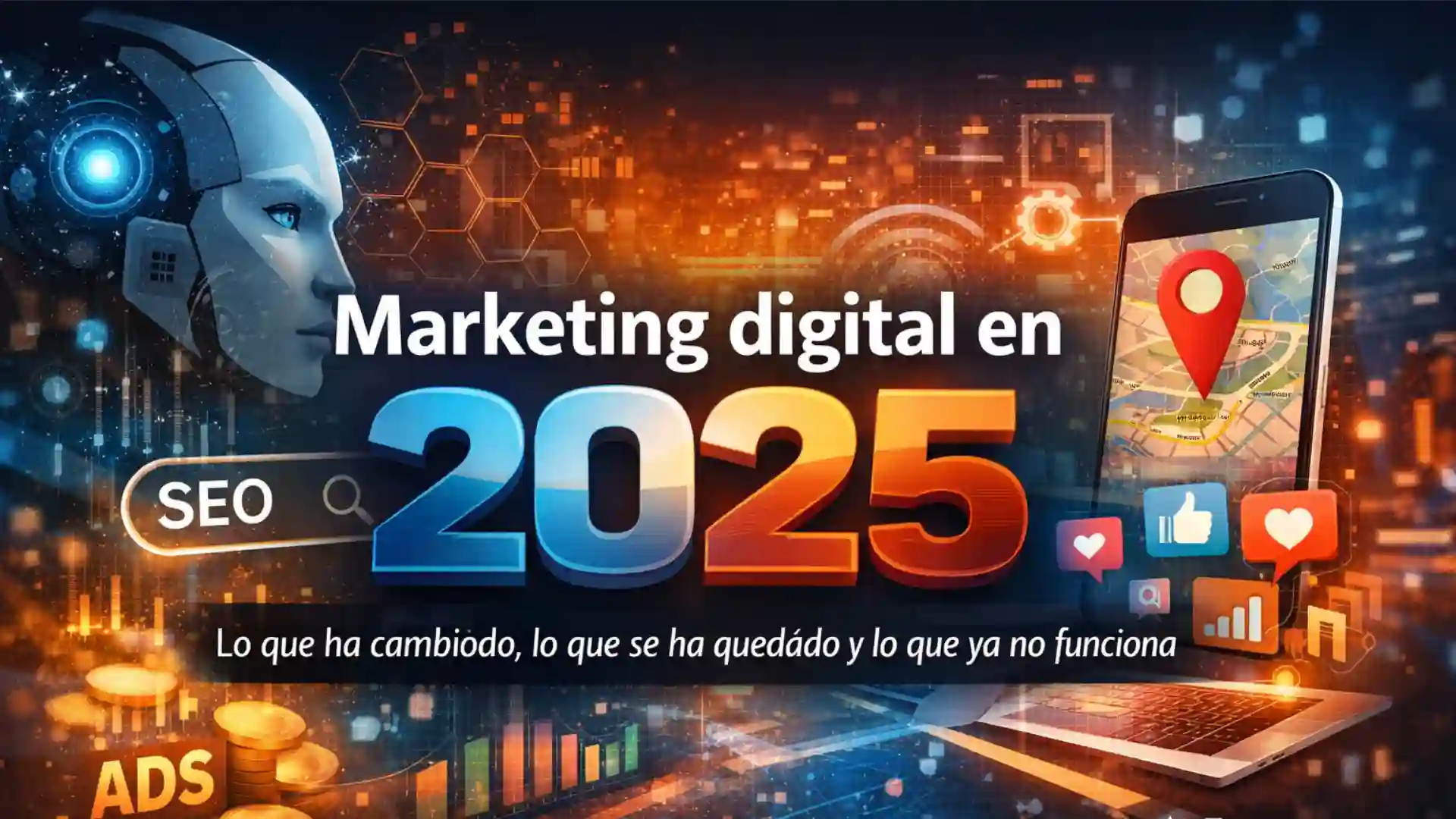 Resumen del marketing digital en 2025 con inteligencia artificial, SEO, branding, redes sociales y estrategia digital