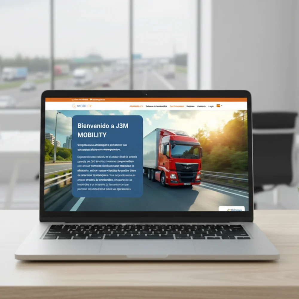 Recreación editorial de la web de j3m mobility.