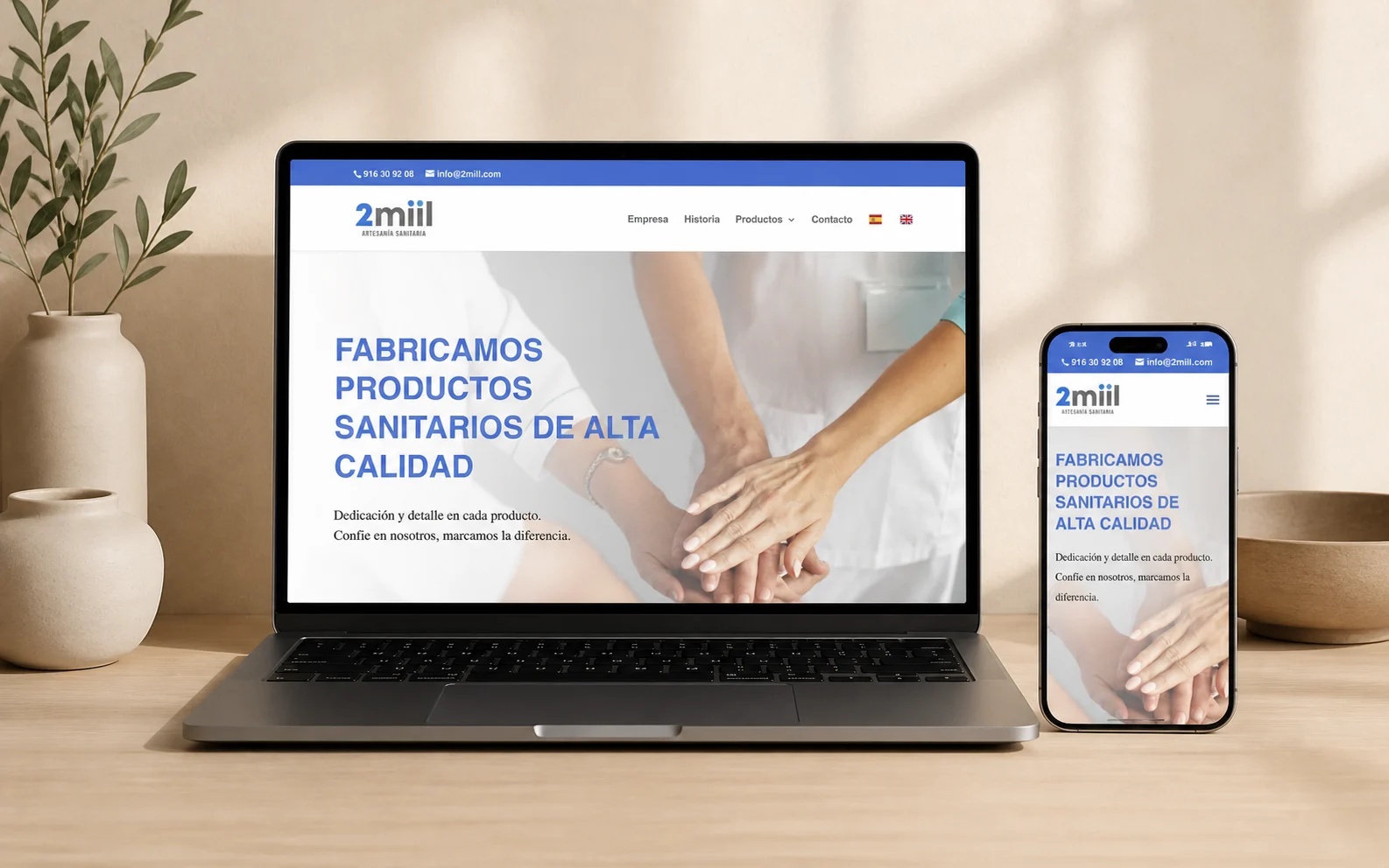 Recreación editorial con IA de la web de 2Miil.